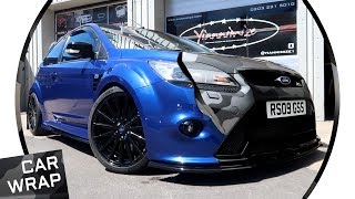 Blue Ford Focus RS wrapped a slick Satin Grey Camo [upl. by Nirac]