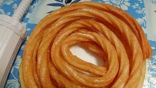 receta de churros españoles inmejorableharina agua y sal tradicional [upl. by Linders29]