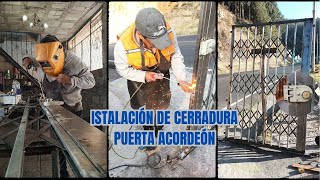 Instalación de CERRADURA en Puerta Acordeón  Trabajos de Cerrajería [upl. by Casmey263]