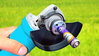 Practical Invention Just Insert a Battery into the Angle Grinder and be Amazed [upl. by Catto]