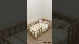 Toddler Floor Bed  Montessori Wooden Bed shorts kidsroom montessori woodworking woodenbed [upl. by Sanchez]