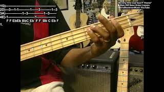 AXEL F THEME Beverly Hills Cop Main Riff Bass Guitar Lesson 🎸 EricBlackmonGuitar [upl. by Ydnahs]