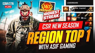 New Season Cs Rank push In Region Top 1 Lobby With Highest Streak Ever 🤯  Garena  Free Fire [upl. by Vincentia]