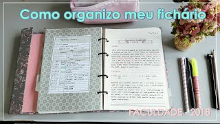 Como organizo meu Fichário  Faculdade  Indi Studies [upl. by Orian46]