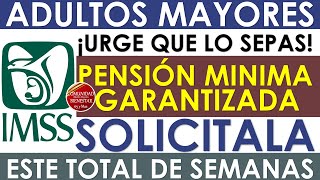 🚨🔔Urgente pensionado IMSS🔴Solicita tu pensión mínima garantizada este es el total de semanas [upl. by Absa]