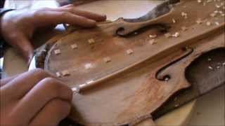 Jannes Irps  Repair of an old HOPF violin part 1 [upl. by Ehcor698]