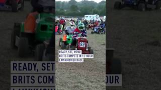 Grassed and furious Brits’ 12hour lawnmower race [upl. by Eirojram]