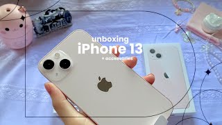 unboxing iPhone 13 pink 128 gb  accessories  2024 ♡ [upl. by Kristine]