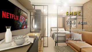 SMDC 261 SQM Condominium unit industrial interior design [upl. by Oalsinatse544]