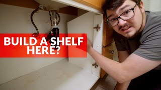 Building Cabinet Shelves Under Sink with Melamine  Bathroom Cabinet Organization [upl. by Adyam]