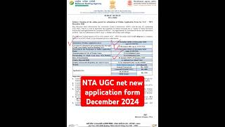 nta ugc net 2024 application form UGC net new application form December 2024 net ugcnet [upl. by Anaibaf]