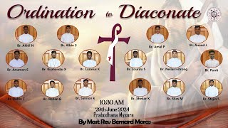 Ordination to Diaconate 29 June 2024 in Prabodhana Mysore [upl. by Htebesile]