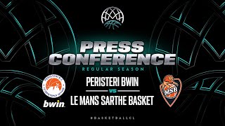 Peristeri bwin v Le Mans Sarthe Basket  Press Conference  BCL 202324 [upl. by Acirred]