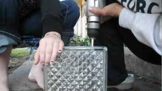 How to drill a hole in a glass block [upl. by Linden]