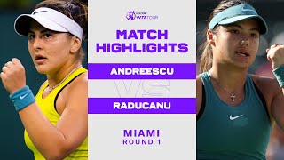 Bianca Andreescu vs Emma Raducanu  2023 Miami Round 1  WTA Match Highlights [upl. by Rickert309]