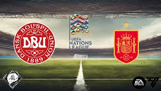 Dinamarca x Espanha  5 Rodada UEFA Nations League  EA FC [upl. by Elexa]