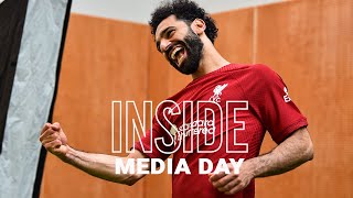 NEW KIT DAY Behindthescenes from the Liverpool FC media day [upl. by Pogah372]