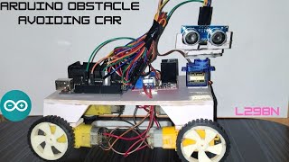 How To Make Arduino Obstacle Avoiding Robot  L298N Motor Driver  Arduino Uno  2024 [upl. by Ahsasal]