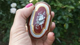 Antique French Victorian Hand Painted Porcelain Snuff Pill or Patch Box [upl. by Just]