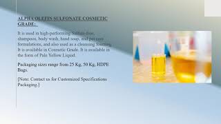 Alfa Olefin Sulfonate Cosmetic Grade by CHOICE ORGANOCHEM LLP from Hyderabad [upl. by Rinaldo]