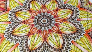 KALEIDOSCOPE MANDALA DESIGNS 1 by Mary Tanana  derwent procolour  color along [upl. by Maclaine683]