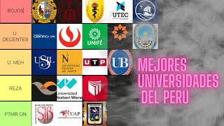 MEJORES Y PEORES UNIVERSIDADES DE LIMA 🥺📚 TIER LIST [upl. by Mukerji]