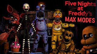 BEATING FNAF MAX MODES  FNAF 1 and 2 [upl. by Nniroc]