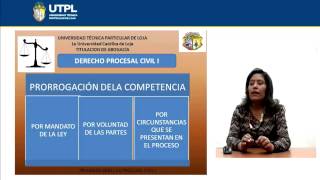 UTPL PRORROGACIÓN DE LA COMPETENCIA ABOGACÍADERECHO PROCESAL CIVIL I [upl. by Raymund]