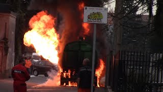 EPIC VIDEO MEGA INCENDIO CAMION ARRIVO APS VVF LEGNANO IN SIRENAABP VVF BUSTO IN SIRENAAPS BUSTO [upl. by Genni831]