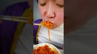 ASMR MUKBANG  Carbo Fire Noodles Kielbasa Sausage Corn Cheese Funny Mukbang shorts [upl. by Arahk]