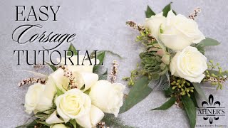 Easy Corsage Tutorial  AHNERS FLORIST [upl. by Htial876]