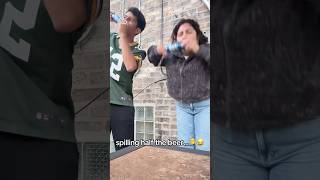 First time “shotgunning” a beer FAILbeer couple fail caymanjack humor alyssayalexis [upl. by Arednaxela945]