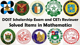 DOST SCHOLARSHIP EXAM and CETs REVIEWER l Solved Problems in Mathematics Answer and Solution [upl. by Iuq]