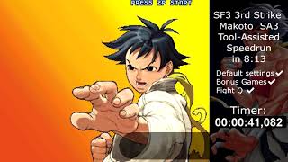 TAS 3rd Strike Makoto SA3 Speedrun in 813 [upl. by Wallis426]