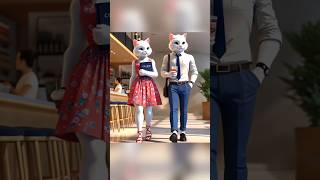 Two cats fell in love in college cat catlover kitten catshorts smartcat ai cute cutecat [upl. by Ahdar]