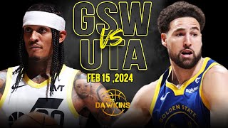 Golden State Warriors vs Utah Jazz Full Game Highlights  February 15 2024  FreeDawkins [upl. by Alleinnad]