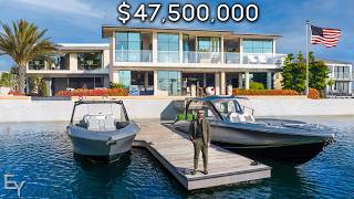 Inside a 47500000 California Waterfront Mansion With Speed Boats [upl. by Selie404]