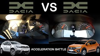 2022 Dacia Duster vs Sandero Stepway Comparison Speed  Acceleration Battle [upl. by Saraiya886]