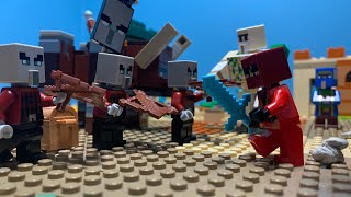 The village raid lego Minecraft stop motion [upl. by Dnomaj]