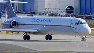 Everts Air Cargo MD83SF Taxi And Takeoff From Paine Field [upl. by Coltun]