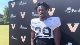 Edge rusher Miles Capers post fall practice 813 [upl. by Aisset]