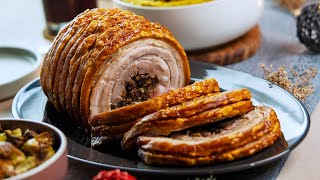 Christmas Porchetta Recipe with Black Garlic Stuffing [upl. by Amice]