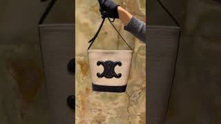 TRIOMPHE OBSESSION CELINE Small Bucket Cuir Triomphe [upl. by Ainekahs]