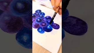 VERY Easy Watercolor grapes painting shorts rashidanis watercolorpainting watercolormonth [upl. by Kristin926]