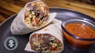 Machaca con Heuvos Burrito  Mexican Breakfast  Mexican Food [upl. by Oakes]