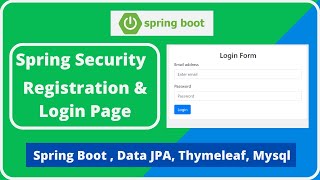 Login Page Using Spring SecurityRegistration Module Spring Security Spring BootData JPAThymeleaf [upl. by Asiil]