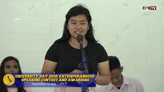 University Day 2019 English Extemporaneous Speaking Contest [upl. by Elbam696]