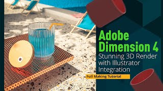 Adobe Dimension Tutorial  Learn to make 3d scene  complete process  Import from Illustrator [upl. by Vic]