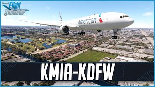 MSFS LIVE  Real World American OPS  PMDG 777300ER  Miami to Dallas Fort Worth  VATSIM [upl. by Brownley527]