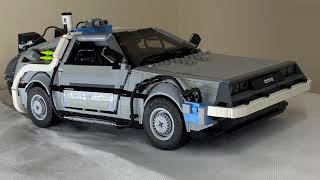 Back to the Future DeLorean Completed Lego UCS MOC [upl. by Yovonnda]